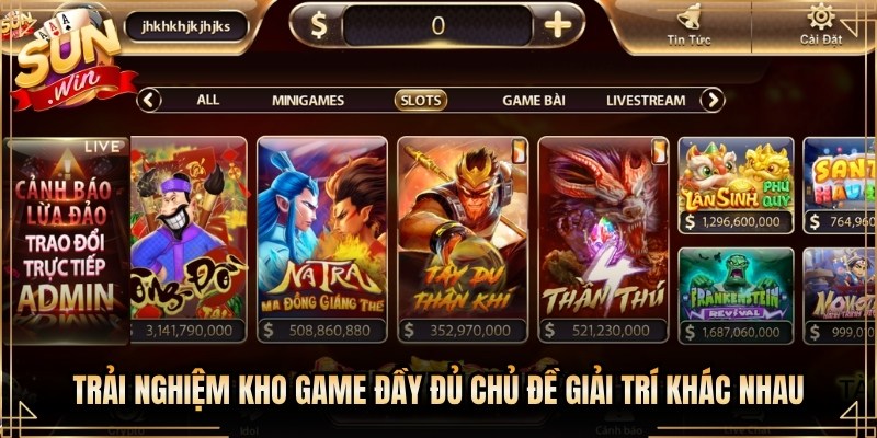 Trải nghiệm kho game đầy đủ chủ đề giải trí khác nhau